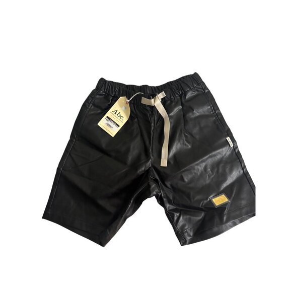 Advisory Board Crystals Black Faux Leather Shorts Sz S Adjustable Waistband - Picture 1 of 6